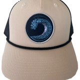 Beach Wave Snapback Hat (Beige and Black)