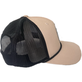Beach Wave Snapback Hat (Beige and Black)