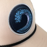 Beach Wave Snapback Hat (Beige and Black)