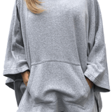 Long Island Strong Beach Wave Poncho (Heathered Grey)