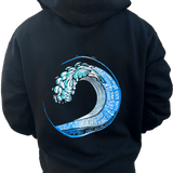 Long Island Strong Beach Wave Hoodie (Black)