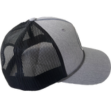 Beach Wave Mesh Curved Brim Snapback Hat (Heather & Black)