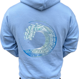 Long Island Strong Beach Wave Hoodie (Sky Blue)