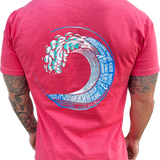 Long Island Strong Beach Wave Tee (Watermelon)