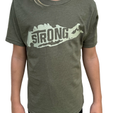 Youth Long Island Strong T-shirt (Army Green)