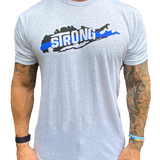 Long Island Strong (Thin Blue Line) Heather Gray T Shirt