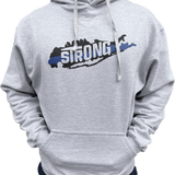 Long Island Strong Thin Blue Line Grey Hoodie