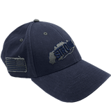 Long Island Strong Navy American Flag Strapback hat