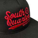 South Quarter Black Snapback Hat (Script Logo)