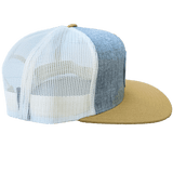 Beach Wave Mesh Snapback Hat (Heather Gray and Cream)