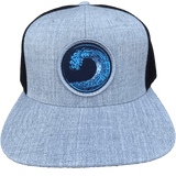 Beach Wave Mesh Snapback Hat (Heather & Black)