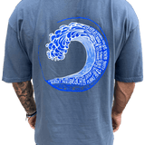 Long Island Beach Wave Tshirt (Slate Blue)